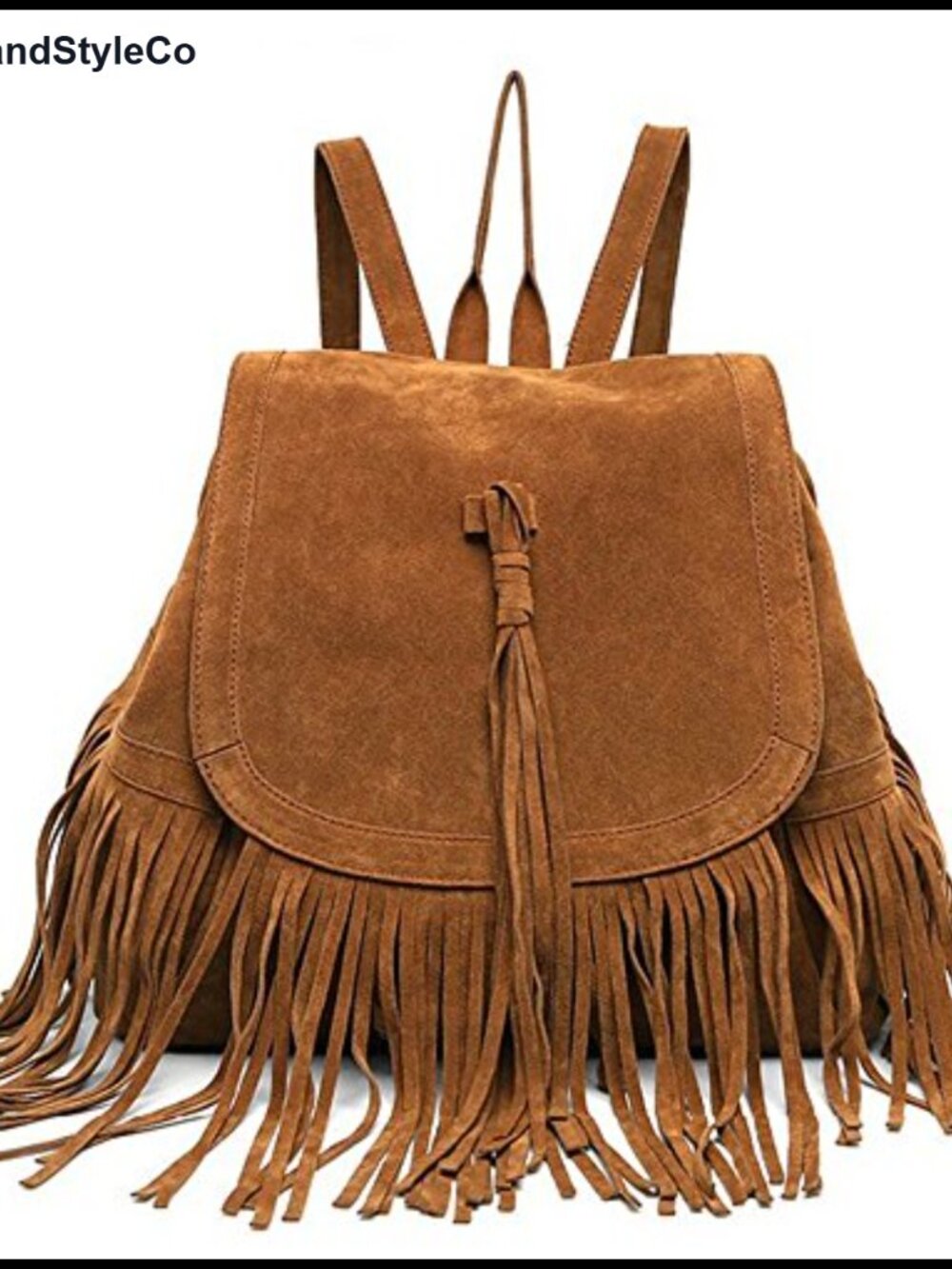 Women's Suede Leather Fringe Tassel Backpack Purse Shoulder Bag Daypack Travel